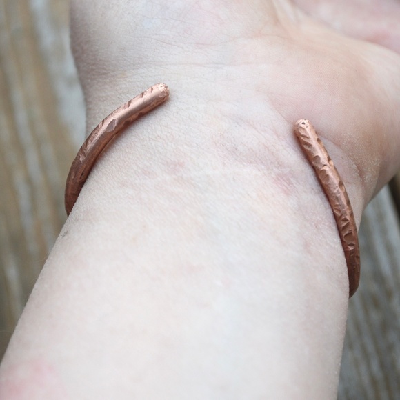 Unakite Copper Cuff Wire Wrapped Bracelet Reiki - Picture 7 of 7